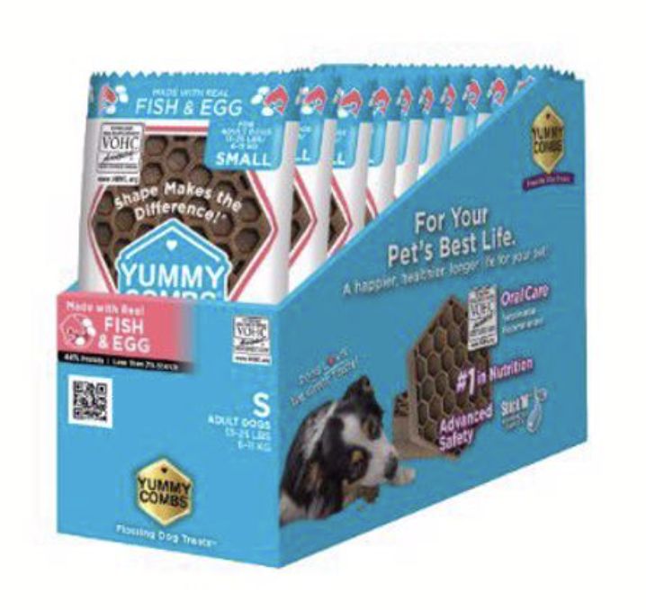 Yummy Combs Small Fish and Egg Dental Treat Sample Pack 2 count