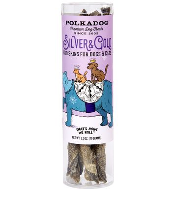 Polkadog Silver &amp; Gold Cod Skins for Dogs and Cats 2.5oz