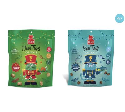 Plato Claws and Paws Holiday 2-pack Cat Treats 2.5oz ea.