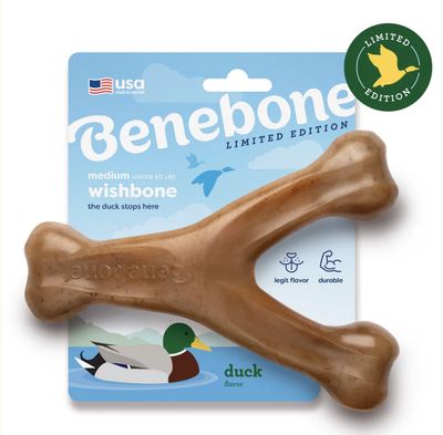 Benebone Duck Flavored Wishbone Dog Chew Toy- Medium
