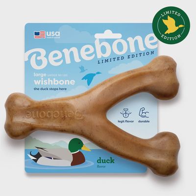 Benebone Duck Flavored Wishbone Chew Toy Large