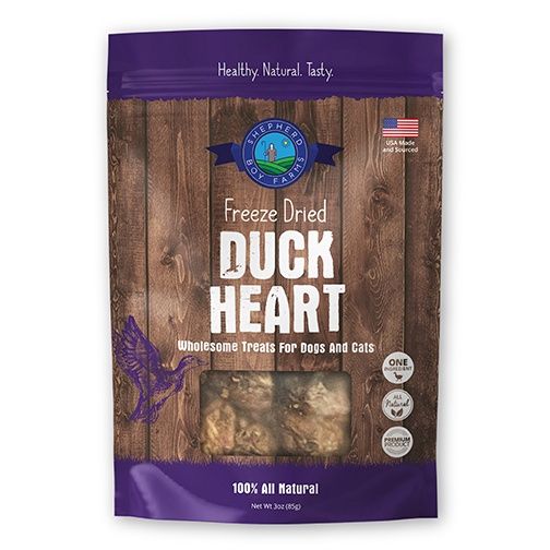 Shepherd Boy Farms Freeze Dried Duck Hearts 3oz