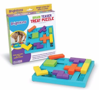 Brightkins Brain Teaser Treat Puzzle Toy for Dogs