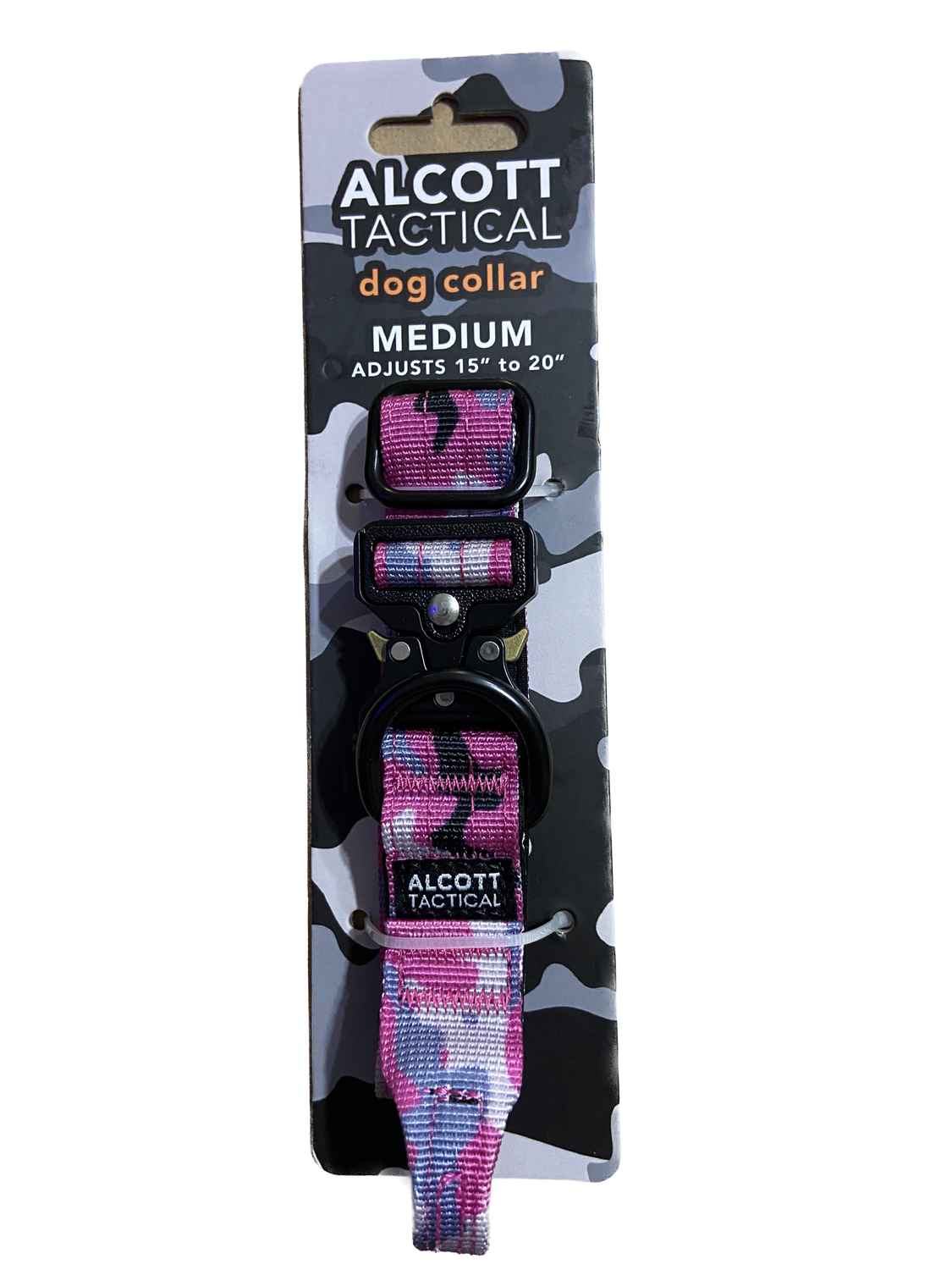 Alcott 15-20&quot; Medium Pink Camo Tactical Dog Collar