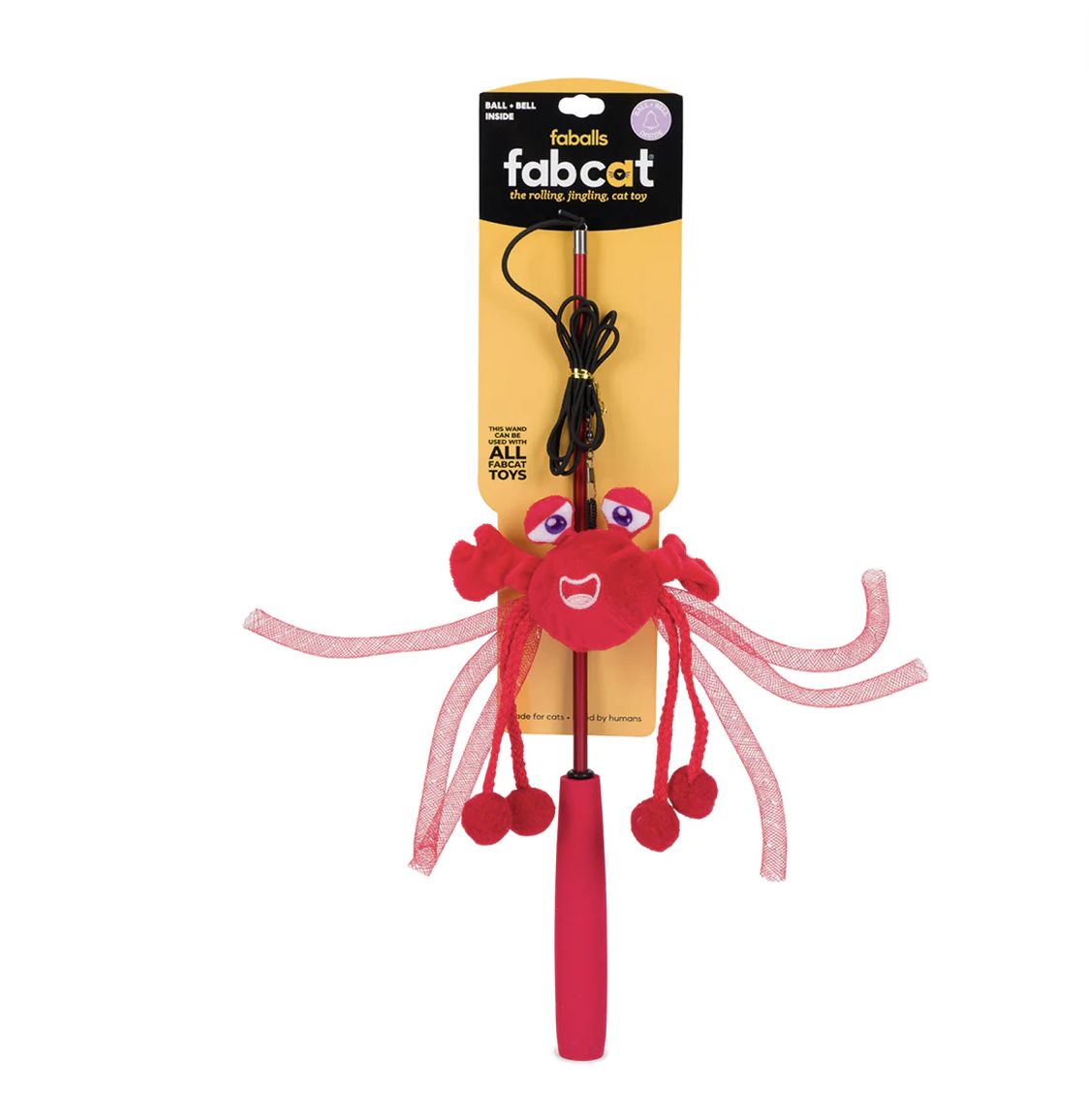 Fabcat Crab Teaser Wand Cat Toy