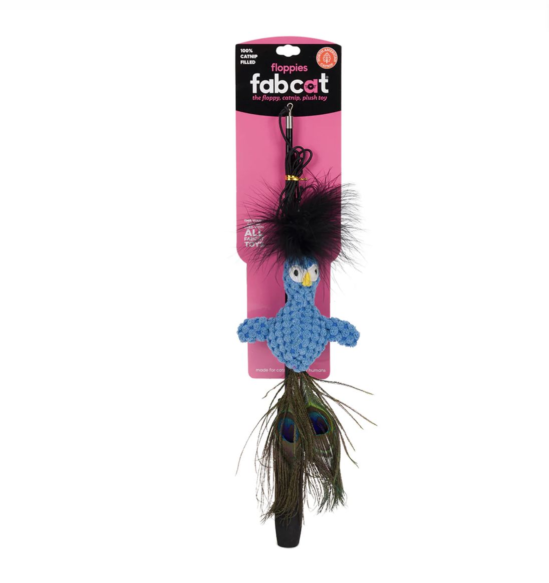 Fabcat Peacock Teaser Wand Cat Toy