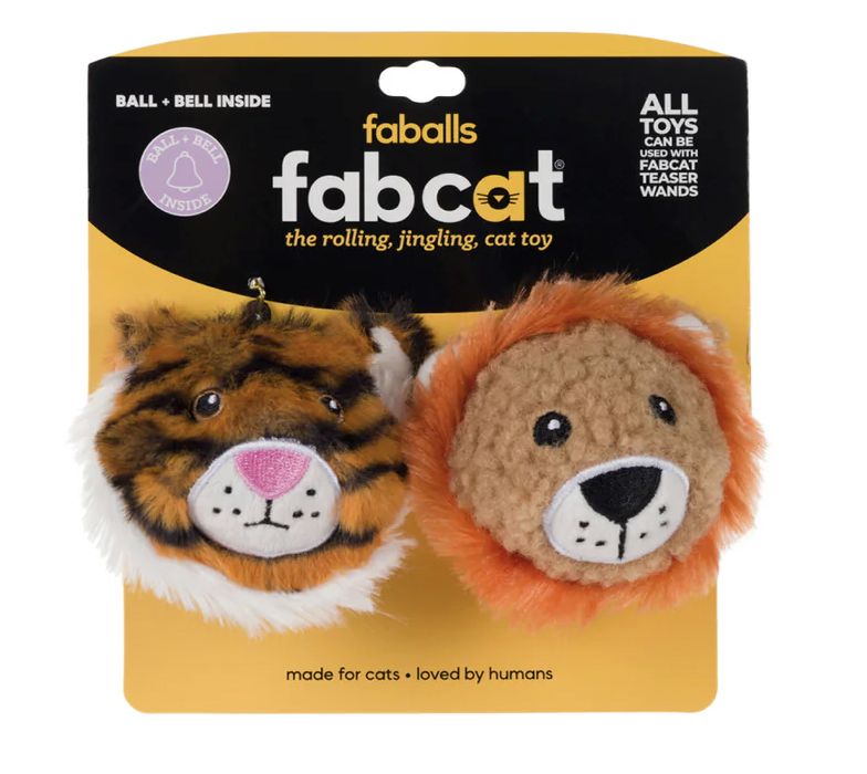 Fabcat Lion and Tiger Want Attachment Cat Toys
