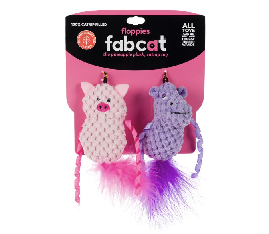 Fabcat Hippo and Pig Want Attachment Cat Toys