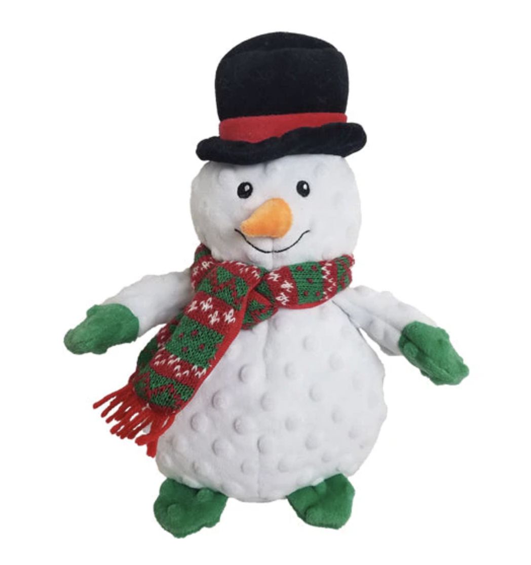PetLou 10&quot; Christmas Dotty Snowman Dog Toy