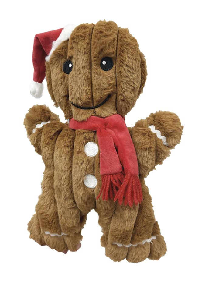 PetLou 14&quot; Christmas Gingerbread Man Plush Dog Toy