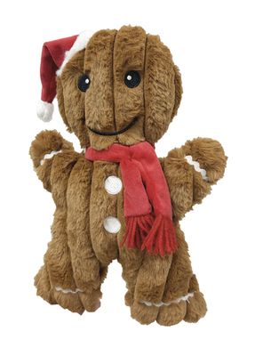 PetLou 14&quot; Christmas Gingerbread Man Plush Dog Toy