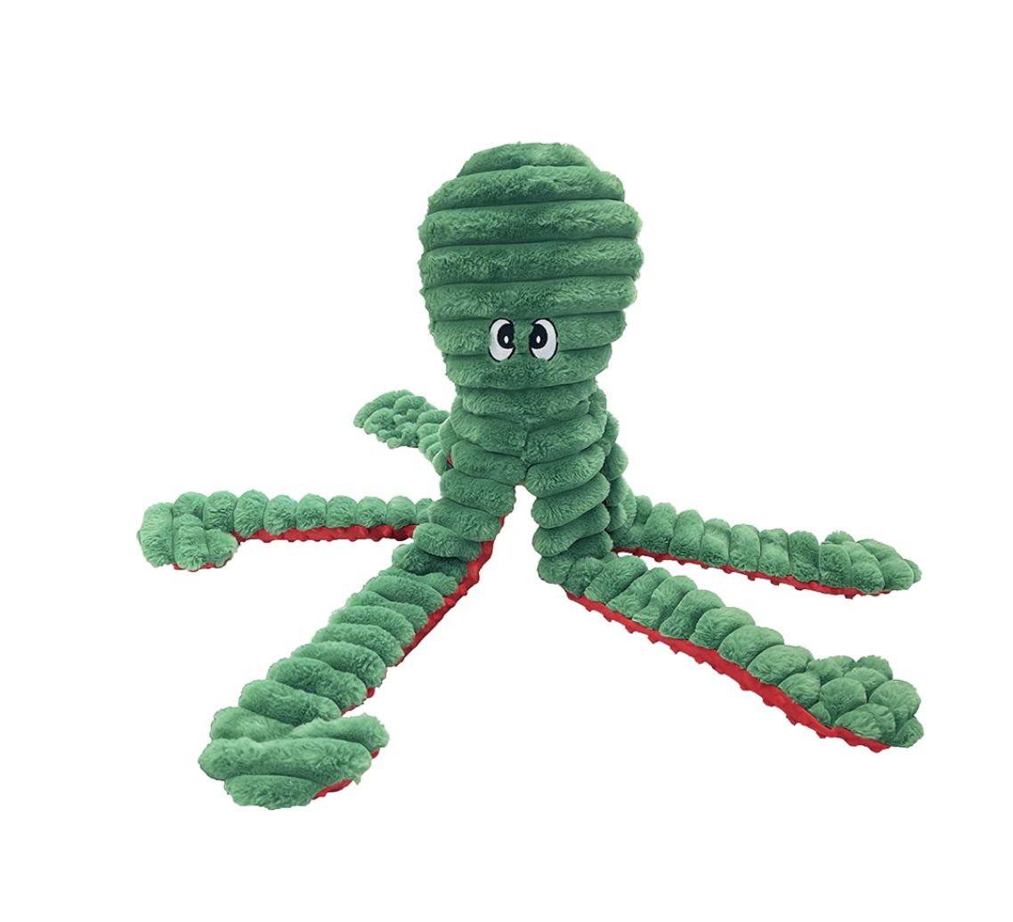 PetLou 26&quot; Christmas King Octopus Plush Dog Toy