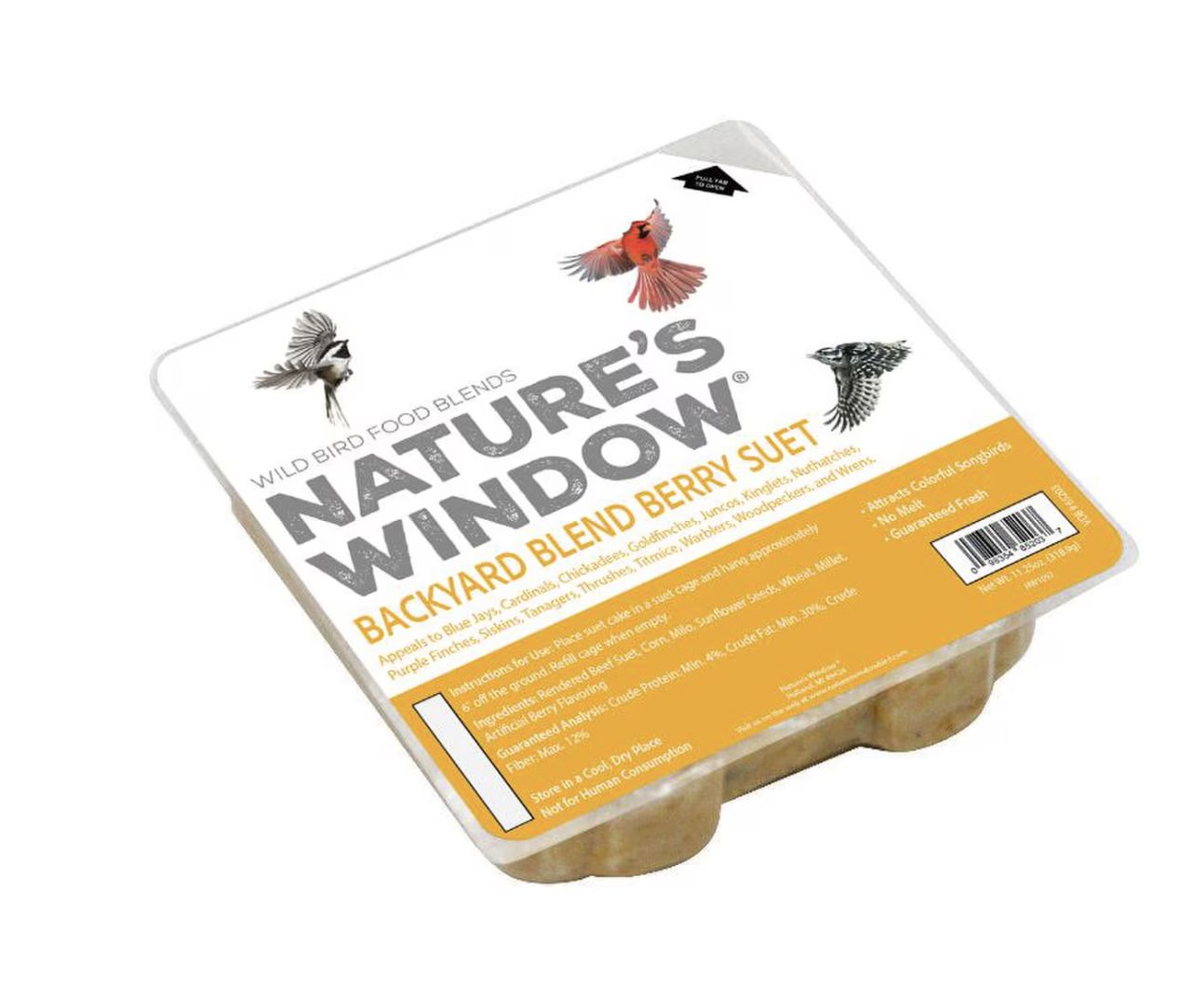 Nature&#39;s Window Backyard Blend Berry Suet Cake for Birds