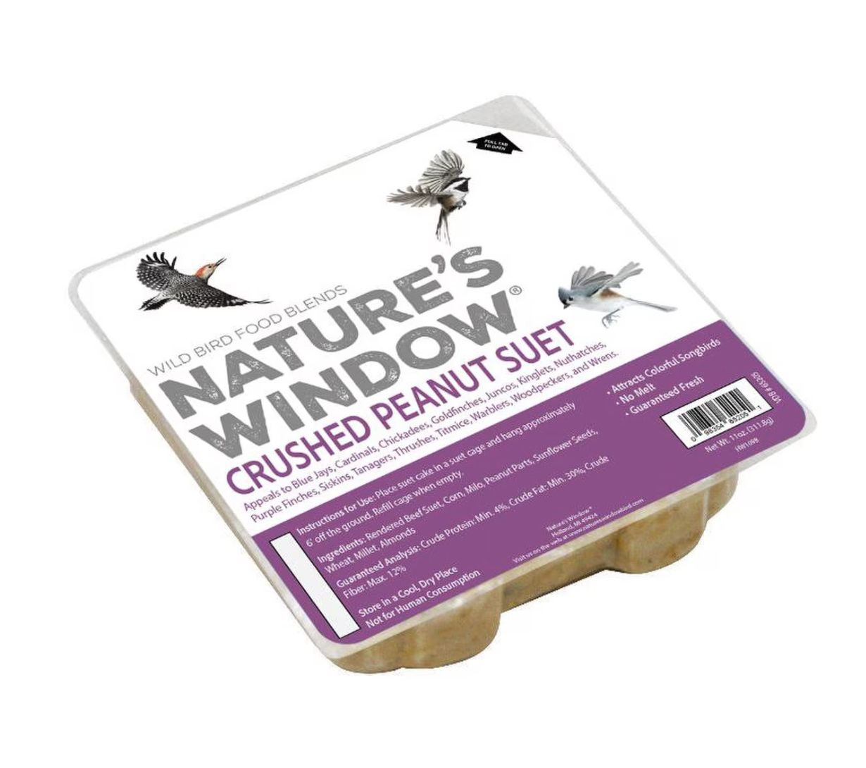 Nature&#39;s Window Crushed Peanut Suet Cake for Birds