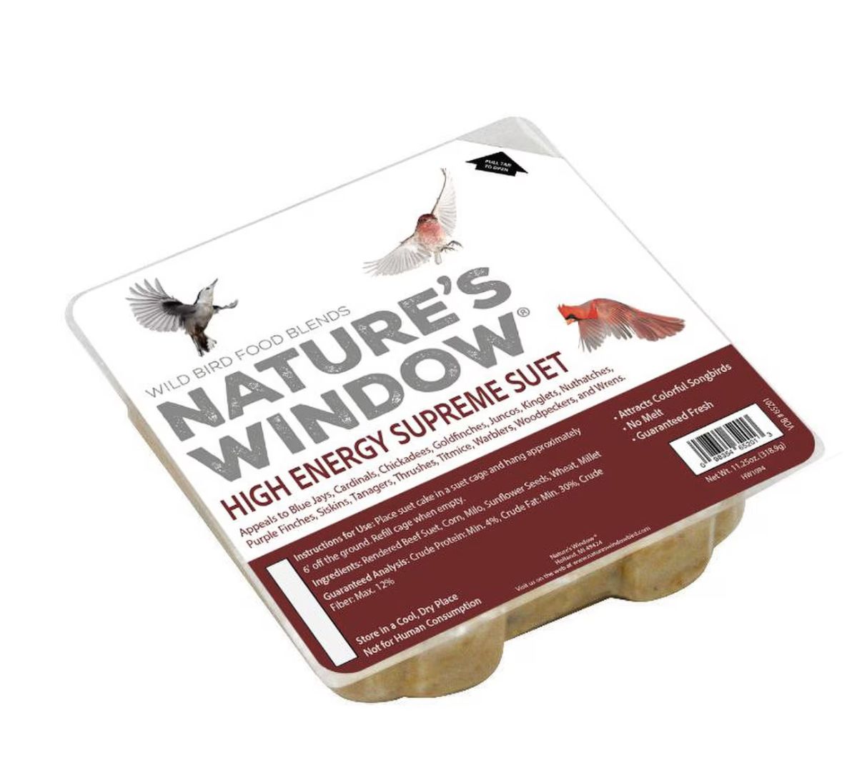 Nature&#39;s Window Woodpecker Suet Cake for Birds