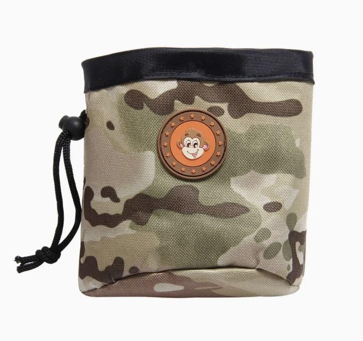 Wandf Oxford Pet Treat Pouch with Card Buckle Drawstring Poop Bag- Camo