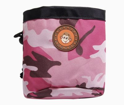 Wandf Oxford Pet Treat Pouch with Card Buckle Drawstring Poop Bag- Pink Camo