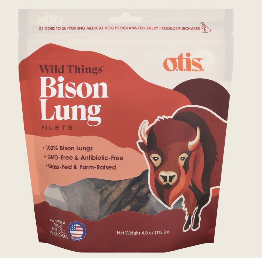 Otis Wild Things Bison Lung Filet Dog Treats 4oz