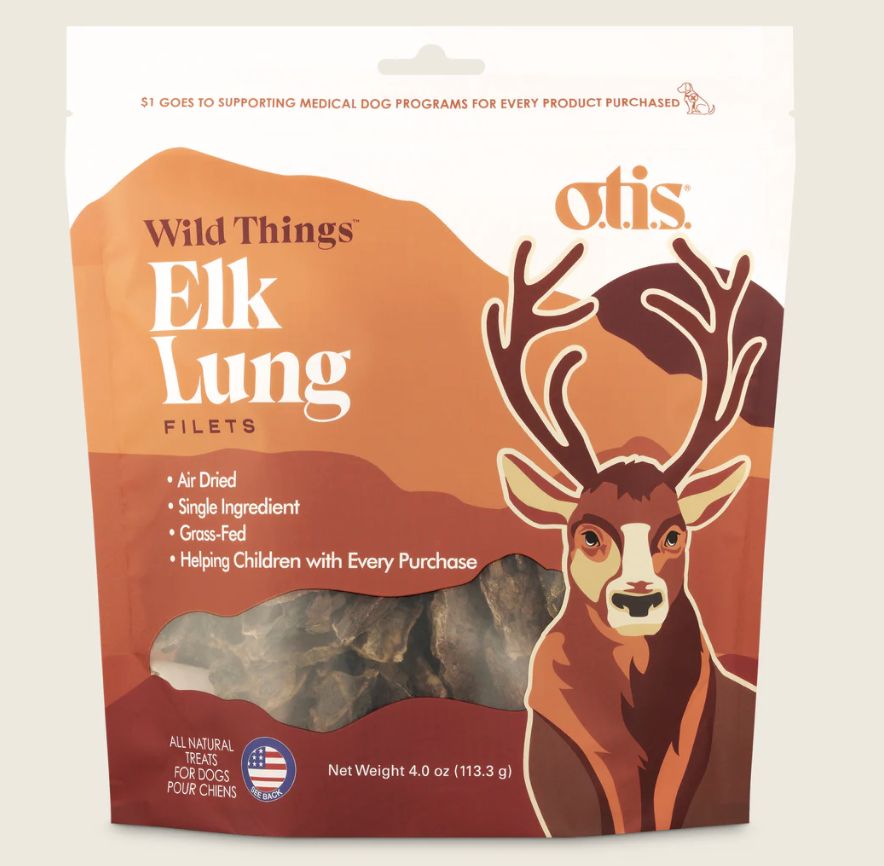 Otis Wild Things Elk Lung Dog Treats 4oz