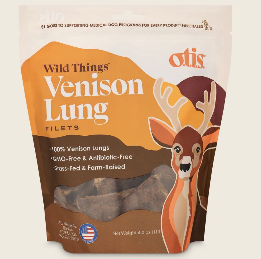 Otis Wild Things Venison Lung Dog Treats 4oz