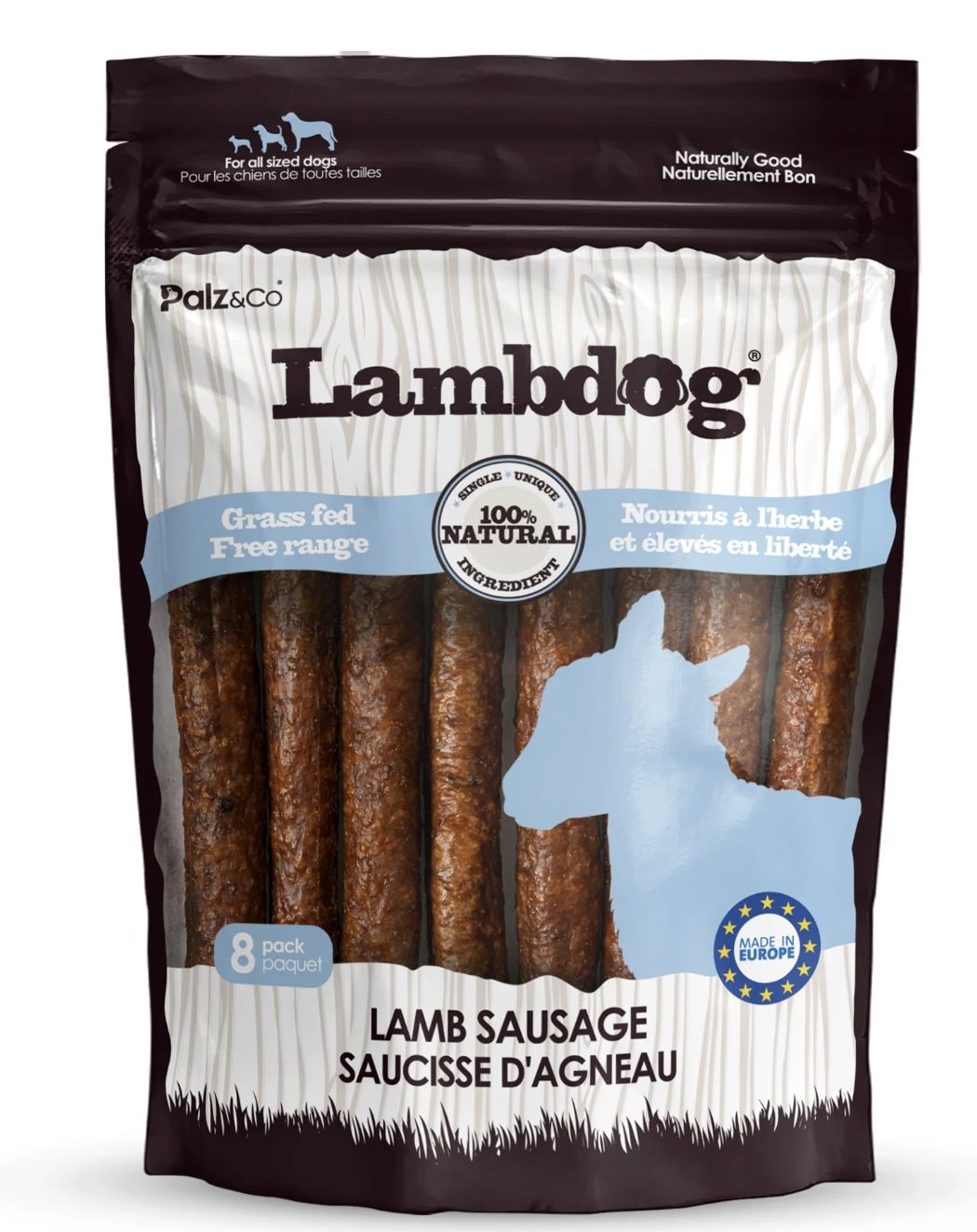 Palz&amp;Co Lamb Sausage Dog Treats 8 Pack
