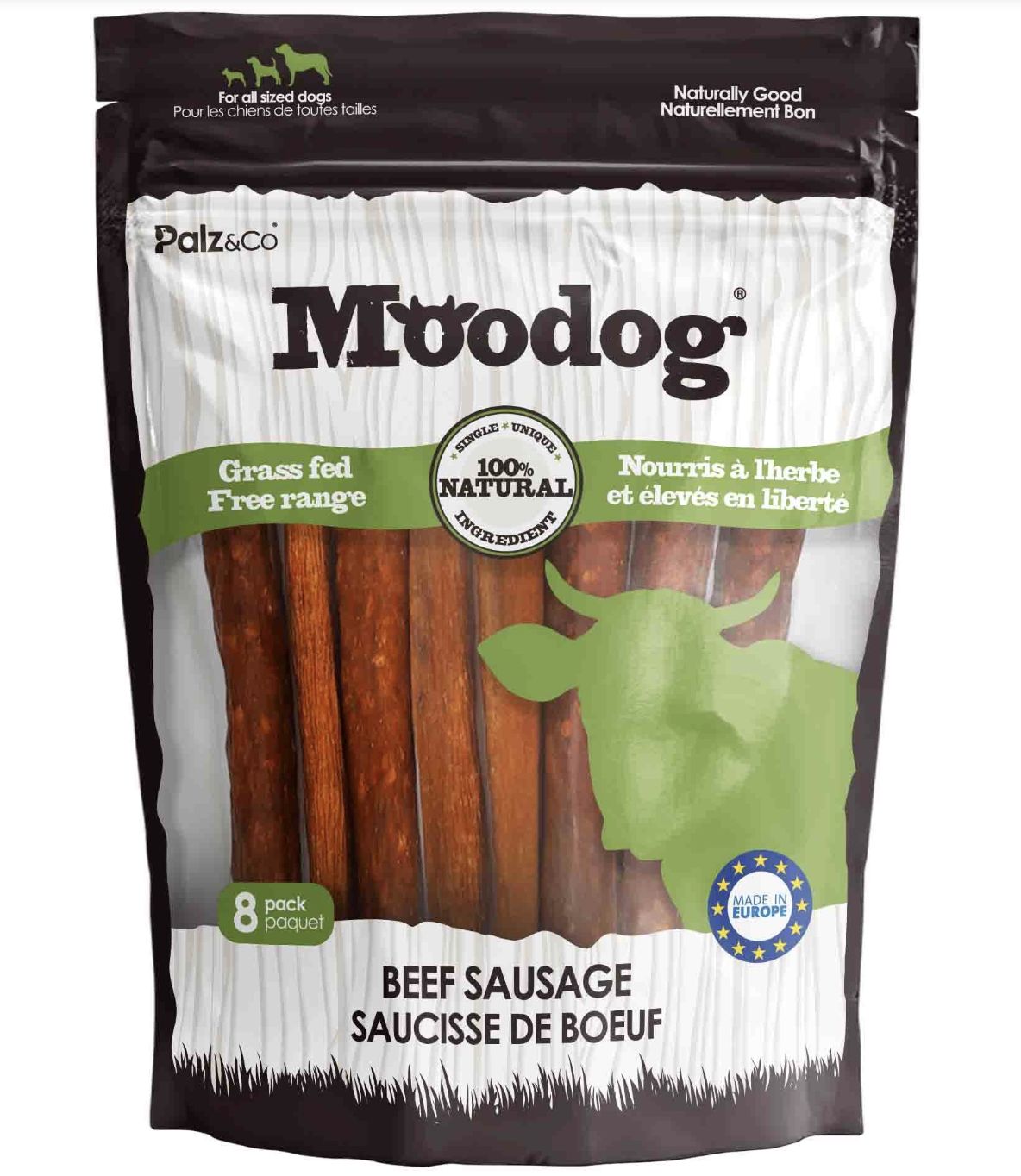 Palz&amp;Co Beef Sausage Dog Treats 8 Pack