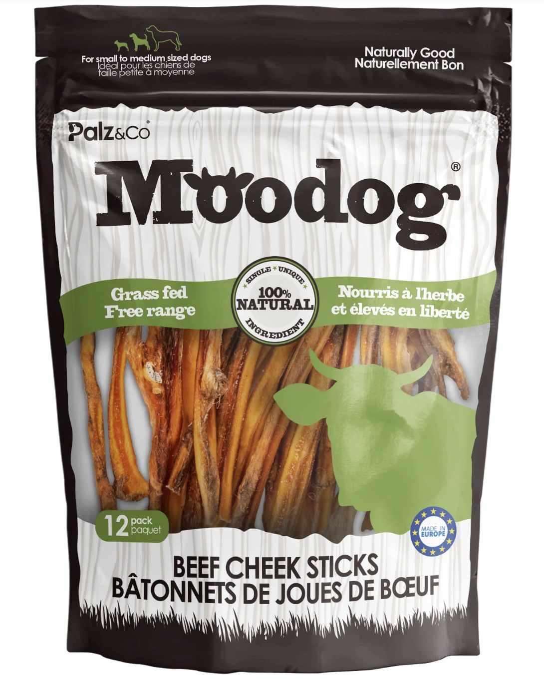 Palz&amp;Co Beef Cheek Stick Treats, 12 Pack