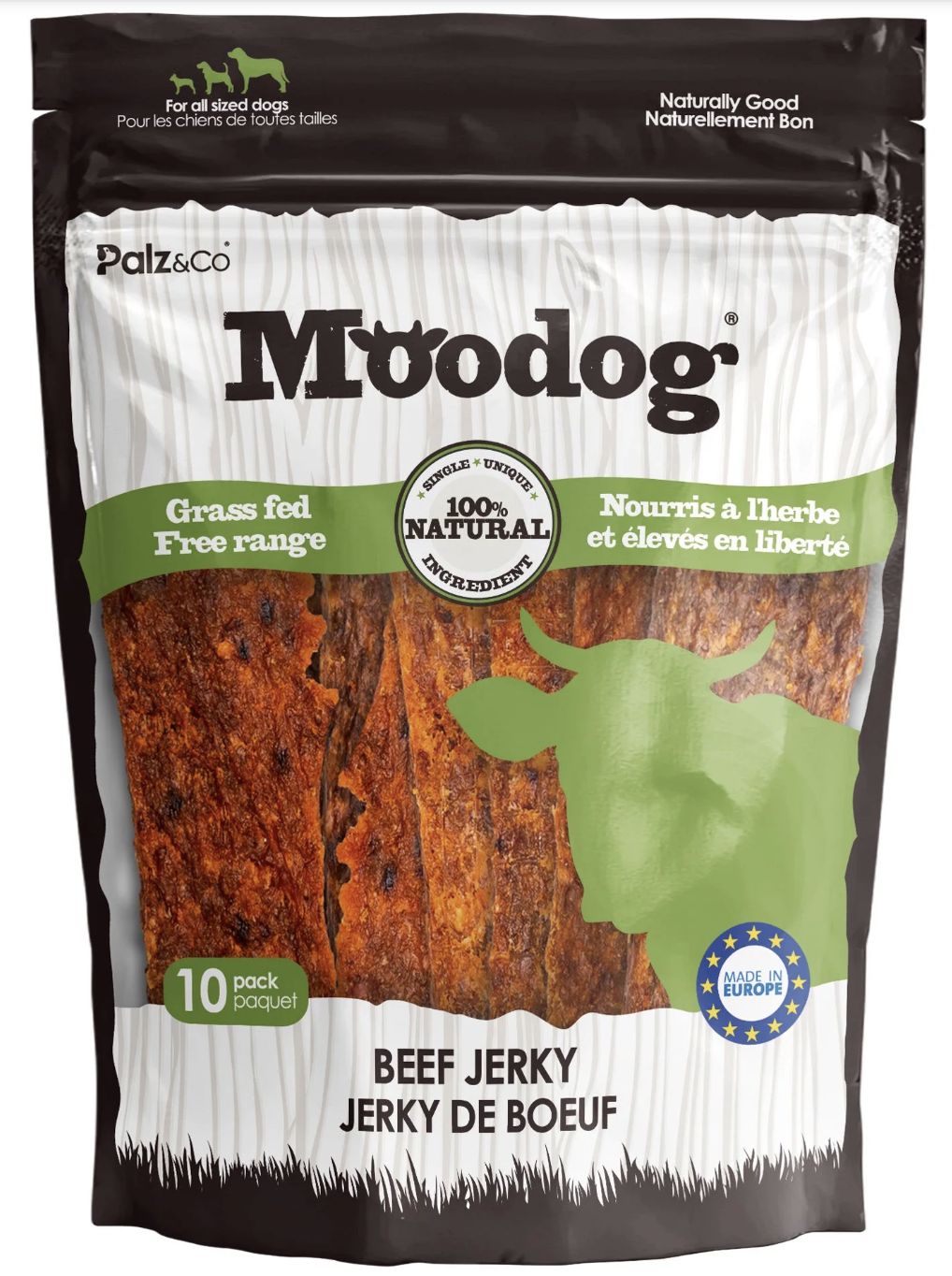 Palz&amp;Co Beef Jerky Dog Treats, 10 Pack