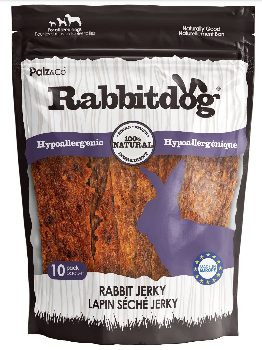 Palz&amp;Co Rabbit Jerky Dog Treats, 10 Pack