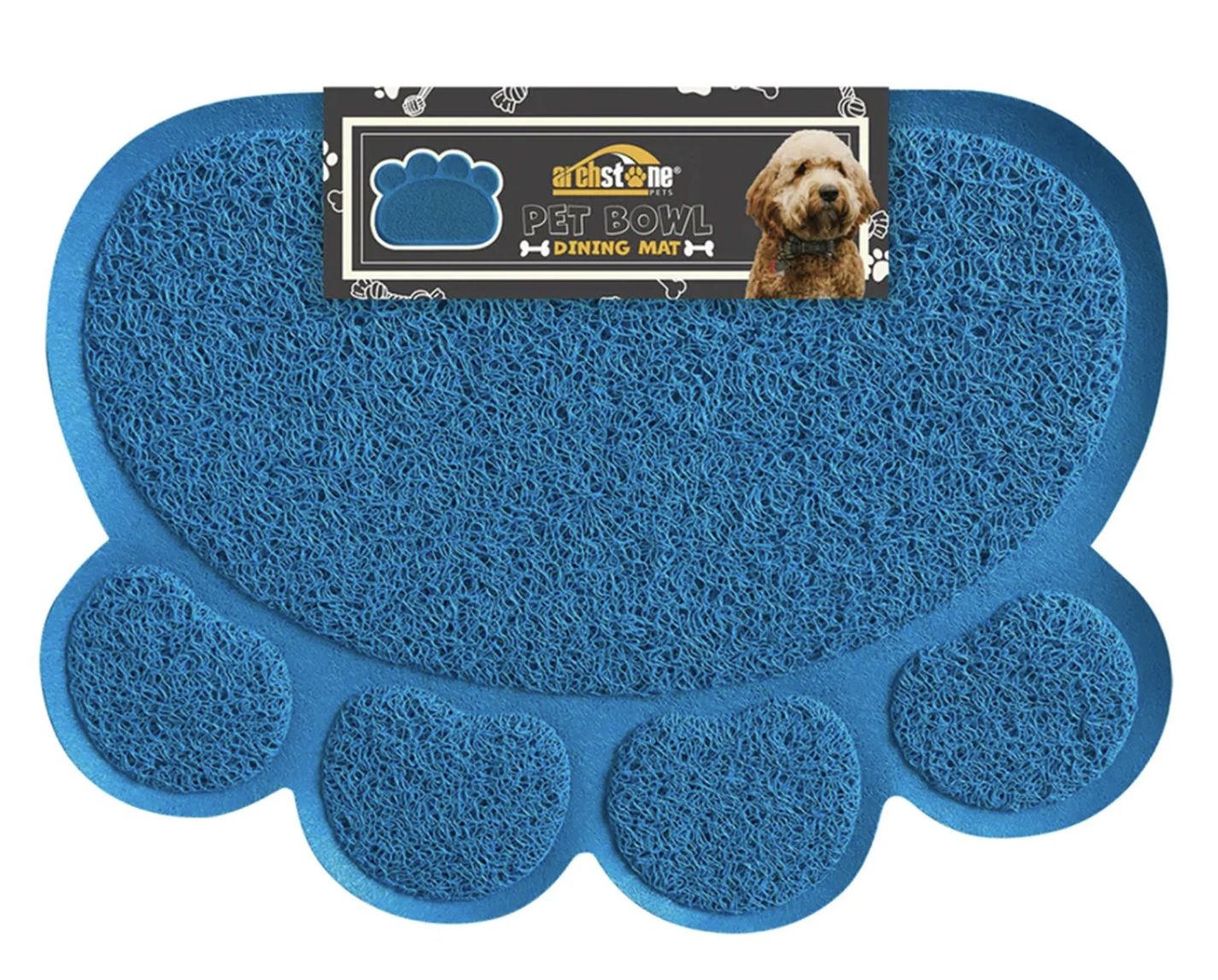 Palz&amp;Co Blue Pawprint Pet Dining Mat