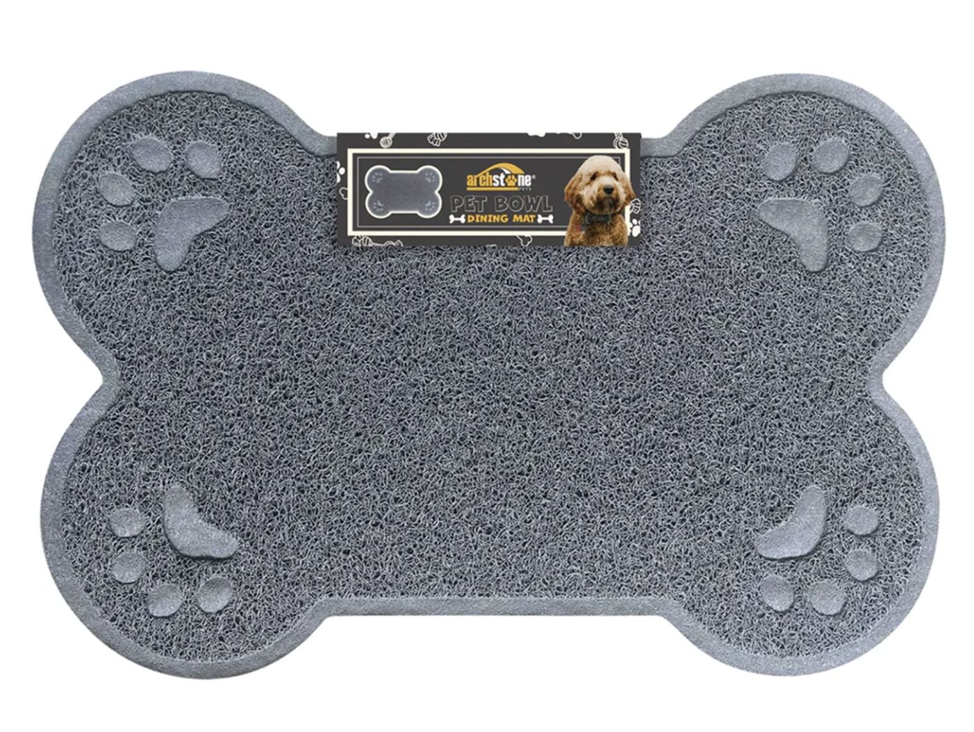 Palz&amp;Co Gray Bone Pet Dining Mat