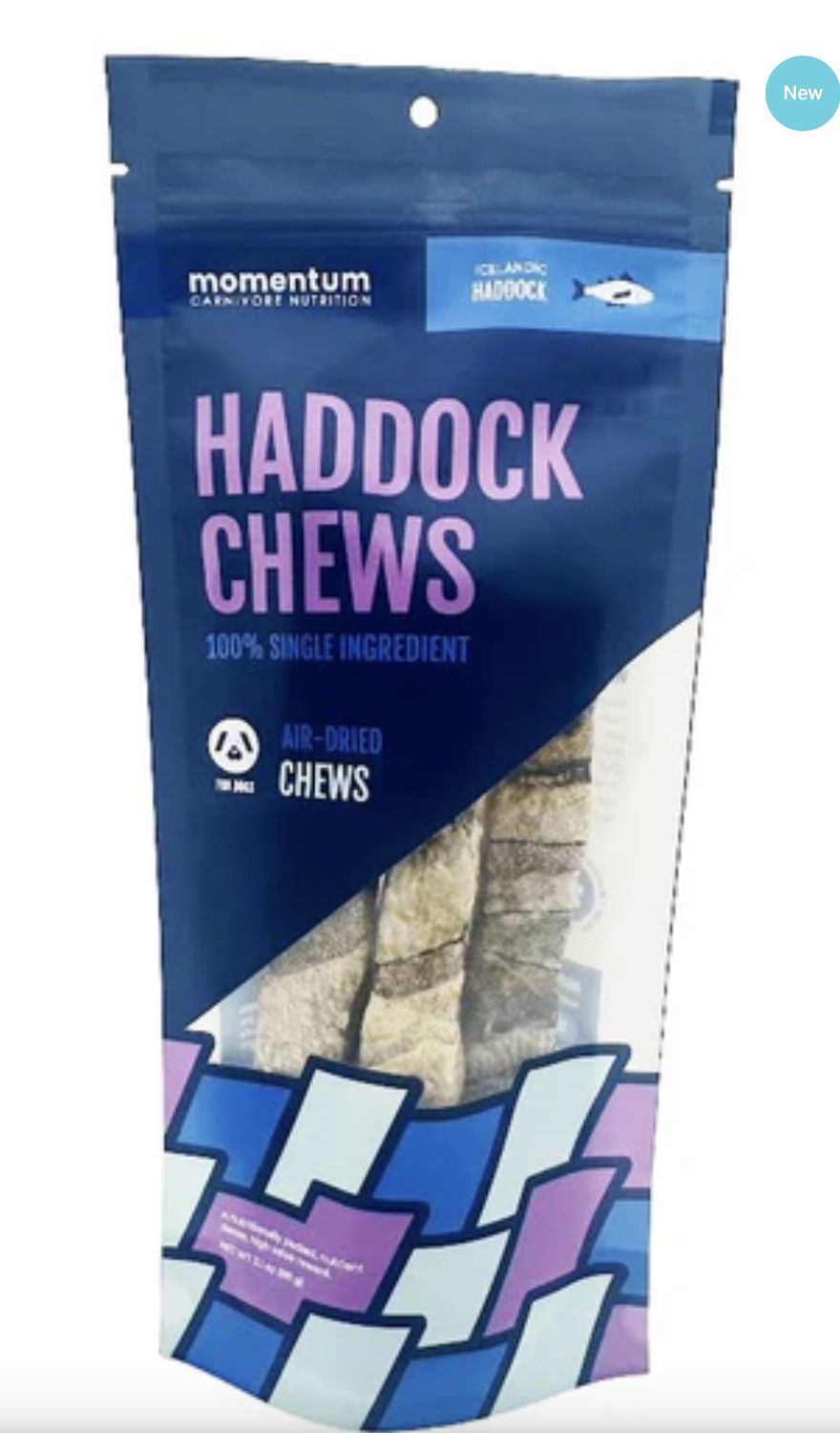 Momentum Air Dried Haddock Chews 3 pack- 3.1 oz