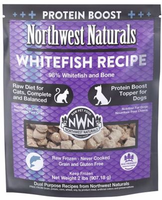 Northwest Naturals Frozen Whitefish Recipe for Cats &amp; Protein Boost Topper for Dogs - 2lb