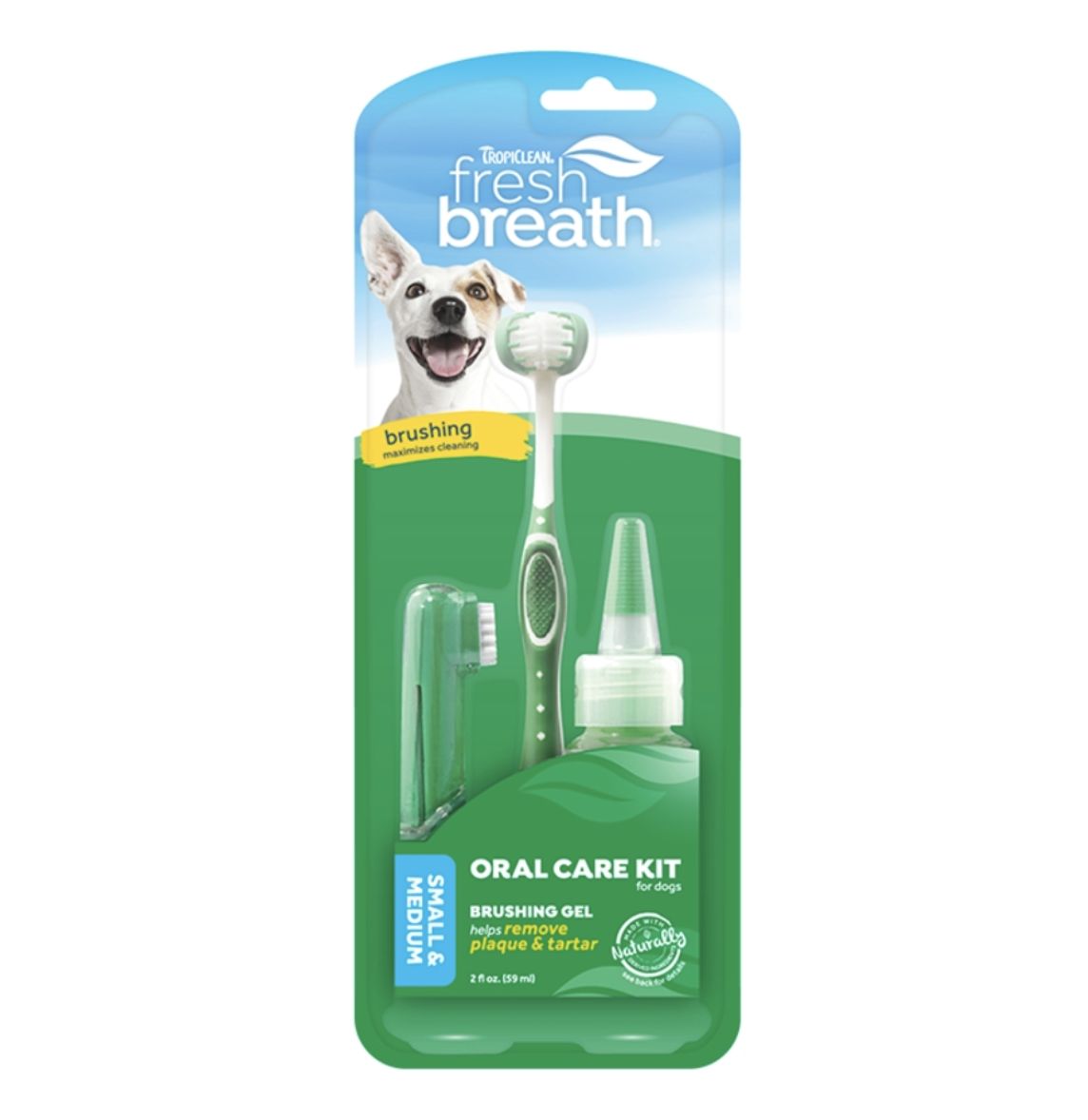 TropiClean Fresh Breath Plaque &amp; Tartar Control Kit for Small and Medium Dogs
