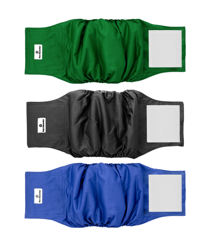 Pet Parents Washable Belly Bands (3 Pack)  Gentlemen Pack, Size: Small