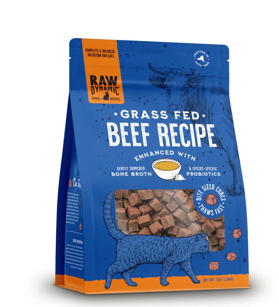 Raw Dynamic Frozen Raw Beef Recipe Cat Food 3lb