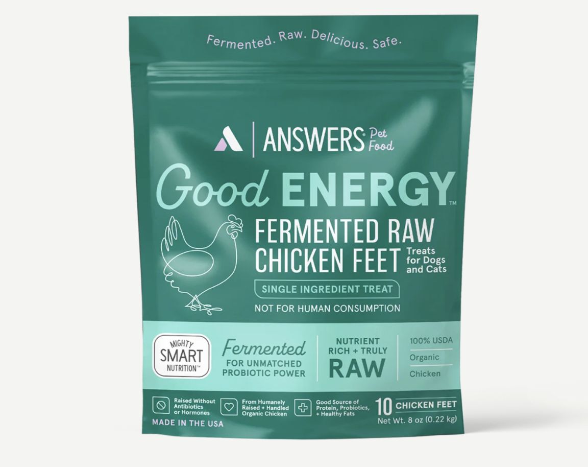 Answers Pet Food Frozen Fermented Raw Chicken Feet Dog Chews 10 Count