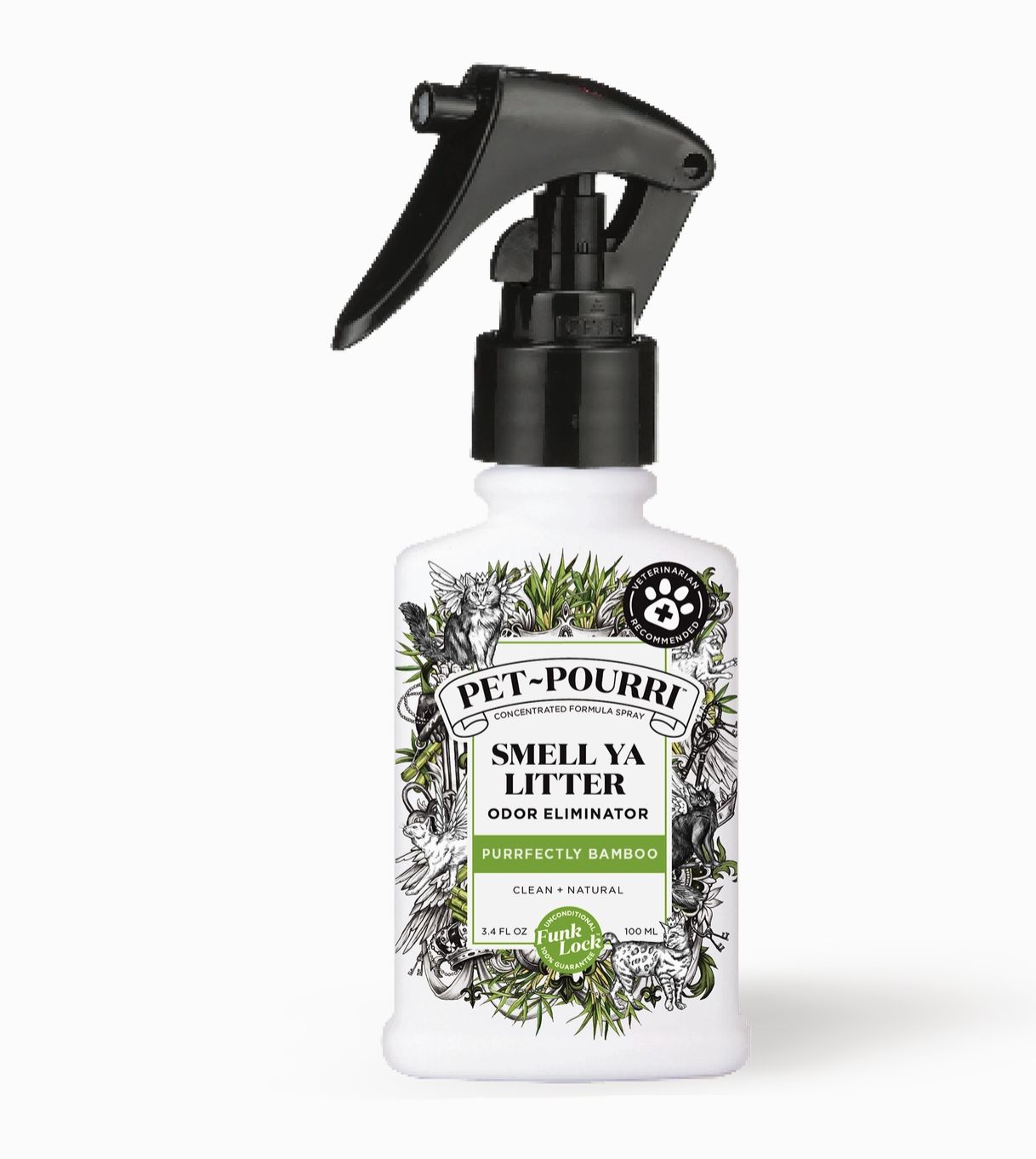 Pet Pourri Purrfectly Bamboo Cat Odor Eliminator Spray for Litter 3.4 oz