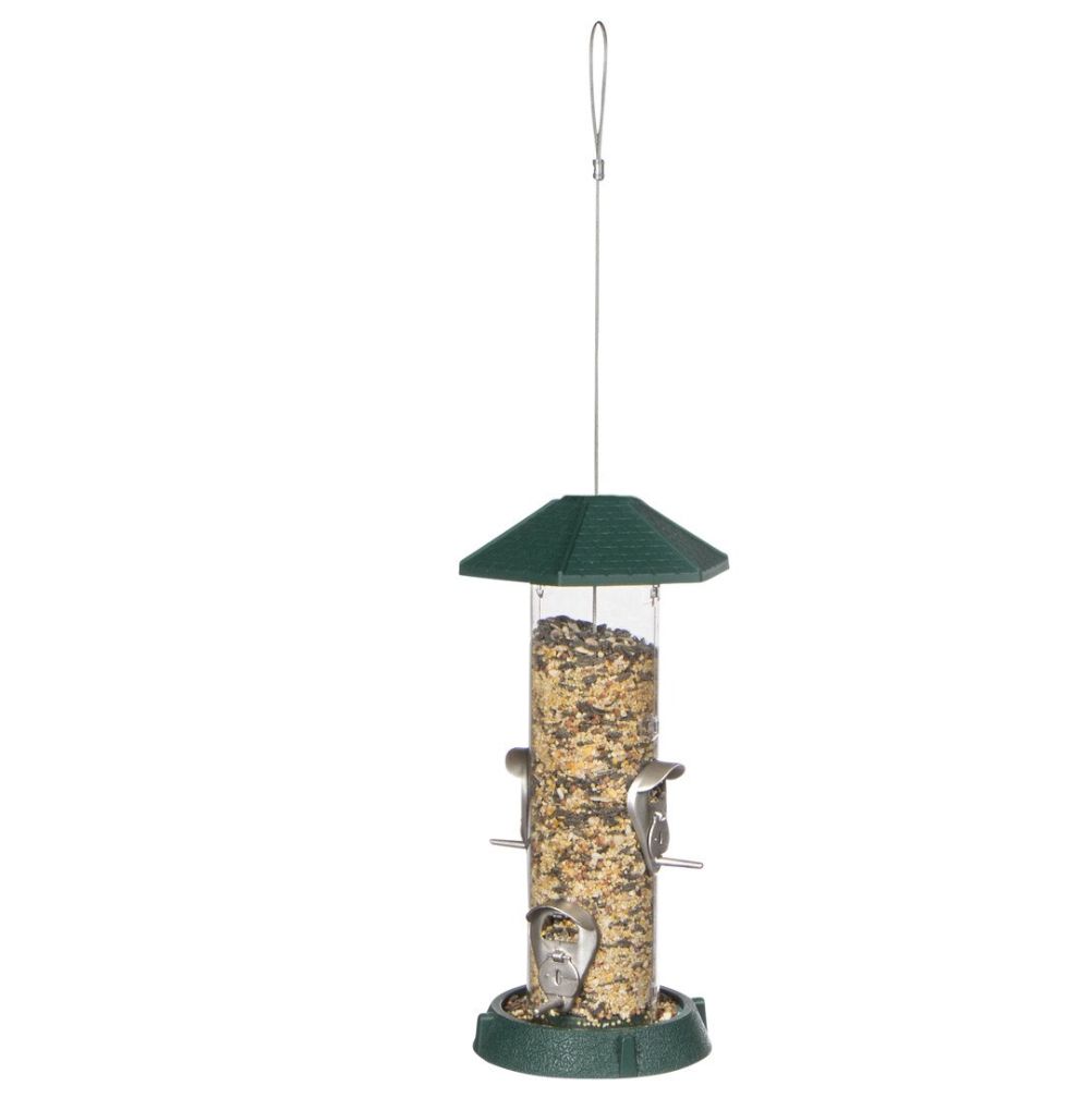 North States 2 in 1 Green Hinged- Port 4 Perch Bird Feeder