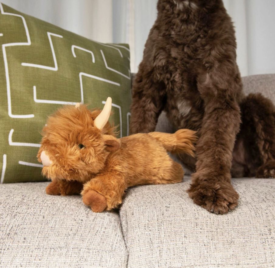 Fluff &amp; Tuff - Shaggy Cow Dog Toy