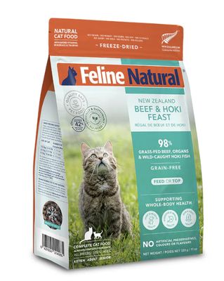 Feline Natural Beef &amp; Hoki Feast Freeze Dried Cat Food 11oz