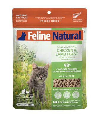 Feline Natural Chicken &amp; Lamb Feast Freeze-Dried Cat Food 3.5oz