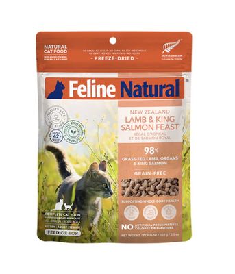 Feline Natural Lamb &amp; King Salmon Feast Freeze-Dried Cat Food 3.5oz