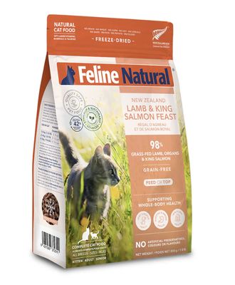 Feline Natural Lamb &amp; King Salmon Feast Freeze-Dried Cat Food 11oz