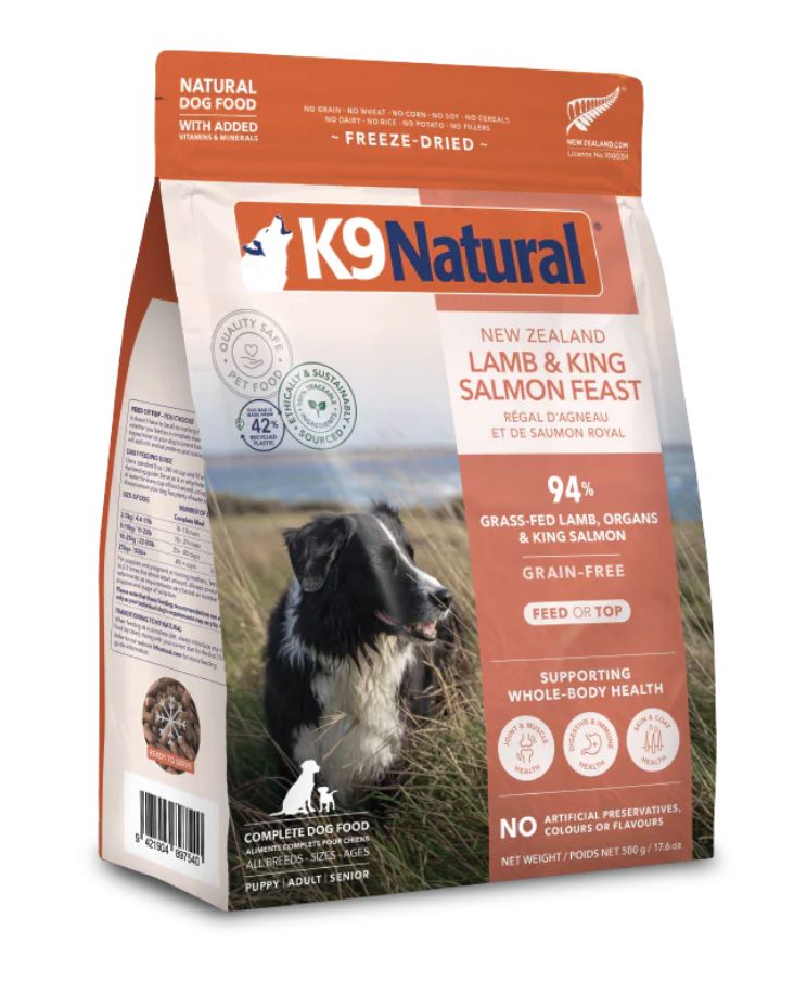 K9 Natural Lamb &amp; King Salmon Feast Freeze-Dried Dog Food 17.6oz