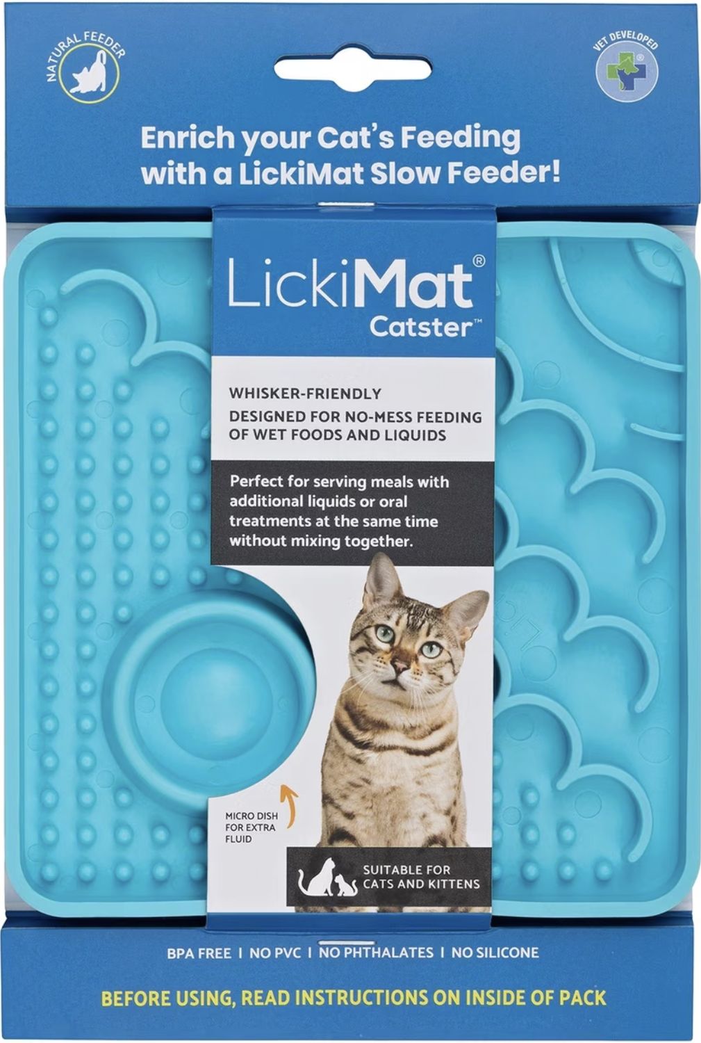 LickiMat Catster Slow Feeder Mat - Blue