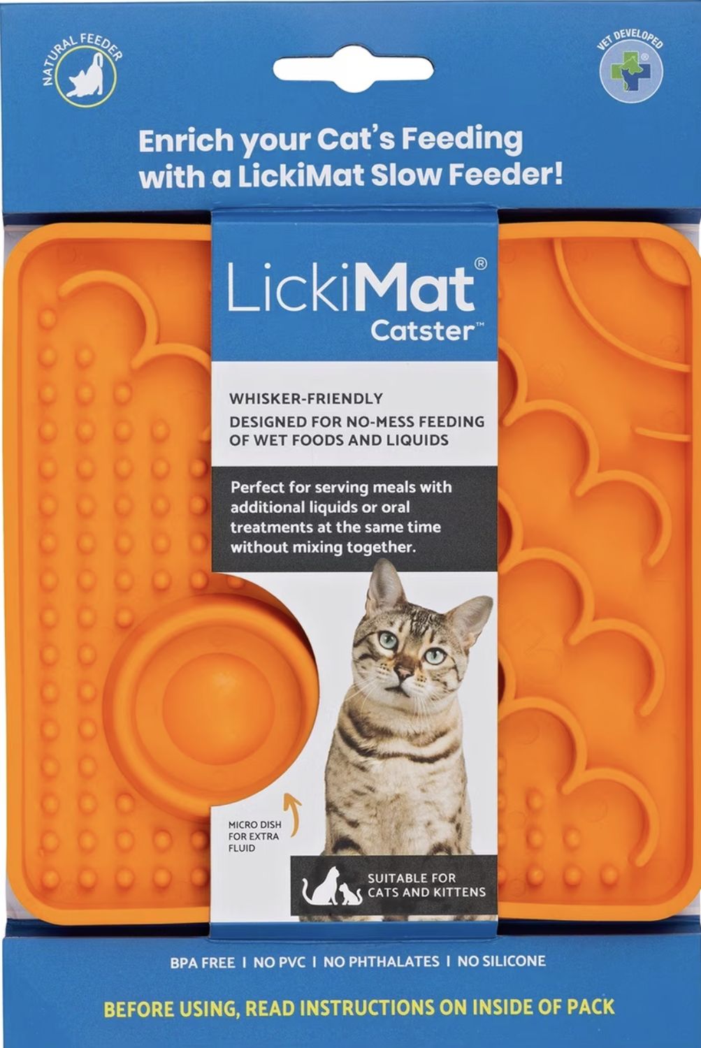 LickiMat Catster Slow Feeder Mat - Orange