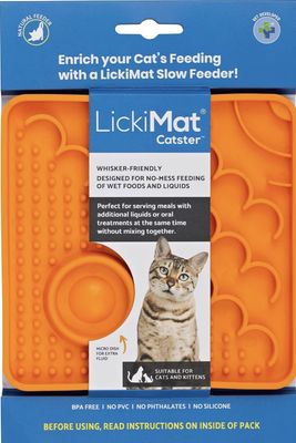 LickiMat Catster Slow Feeder Mat - Orange