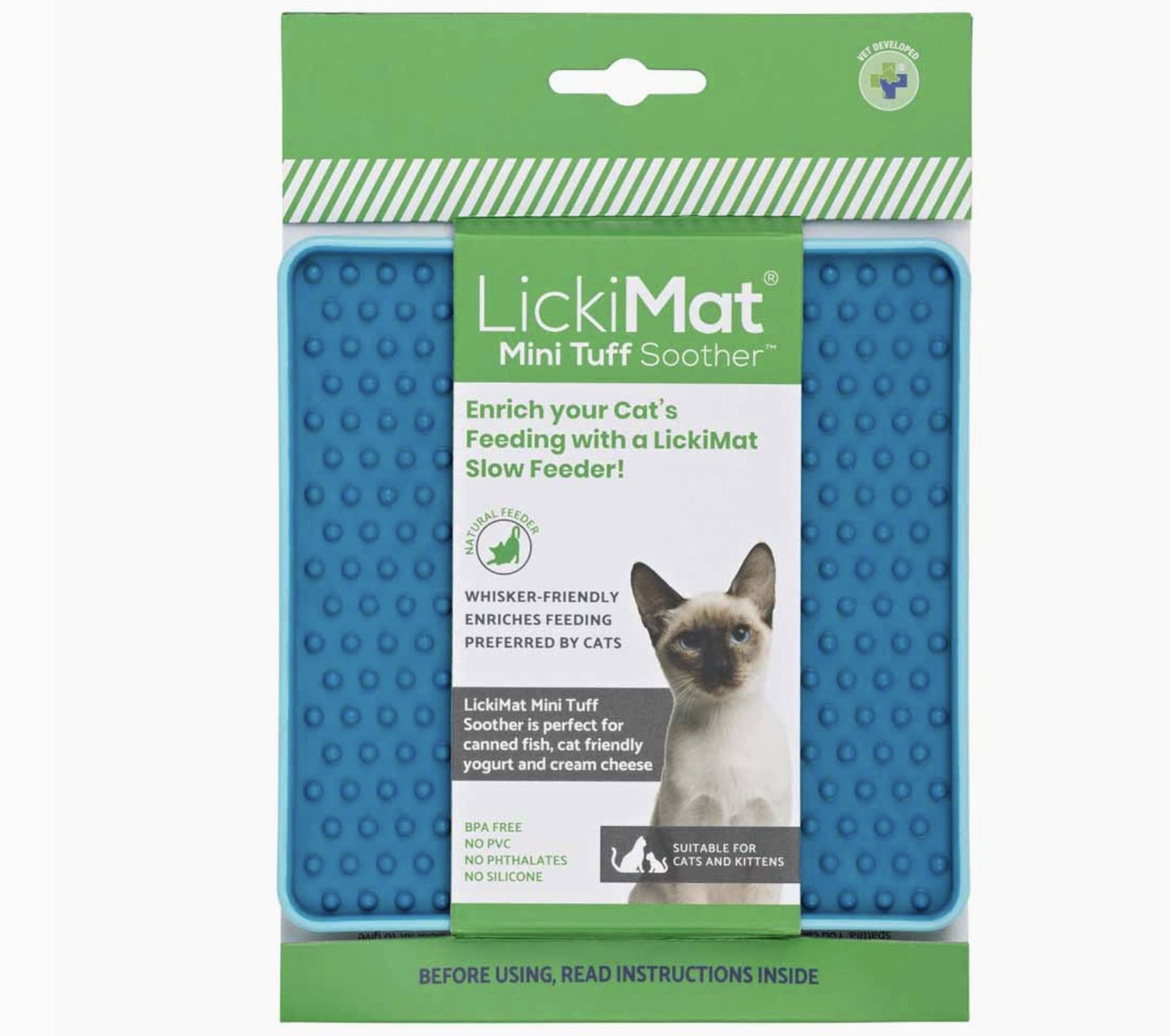 LickiMat Mini Cat Tuff Soother - Blue