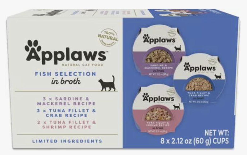 Applaws Pot Multipack Fish Selection in Broth Cat Food  8pk 2.12oz